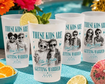 Gobelets givrés personnalisés avec photo pour mariage, cadeaux de mariage amusants avec photo d'enfance, verres offerts aux invités du mariage d'enfants