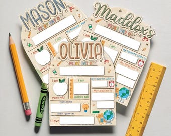 Letrero personalizado para el primer y último día de clases, pizarra con nombre personalizado para el regreso a clases, letrero reutilizable para el regreso a clases, accesorio fotográfico para el primer día de clases.