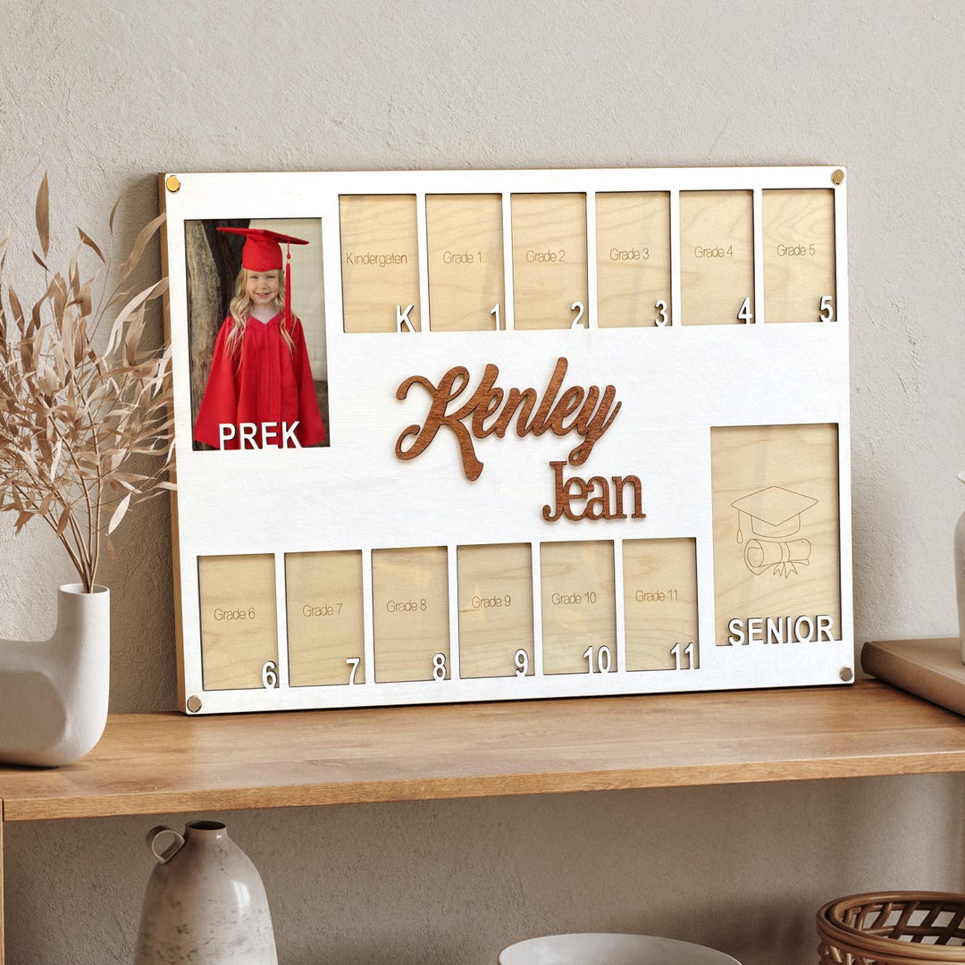 School Years Photo Frame, Custom Pre K to Graduation School Picture ...