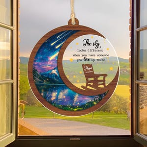 Custom Loss of Loved One Memorial Suncatcher, Custom Loss Of Family Suncatcher, The Sky Looks Different, Sympathy Gift, Remembrance Gifts