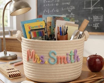 Regalo personalizado de agradecimiento para profesores, cesta personalizada para profesores, regalo de agradecimiento para profesores, regalo de fin de curso para profesores