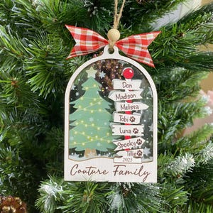Personalisierte Weihnachtsbaumkugeln mit Familiennamen 2026, Christbaumschmuck mit Familiennamen, Weihnachtsbaumschmuck mit Familiennamen, Geschenkidee zu Weihnachten