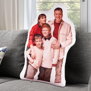 Personalized Family Photo 3D Shaped Pillow, Custom Photo Shaped Throw Pillow, Fun Gift for Family, Unique Family Keepsake Gift