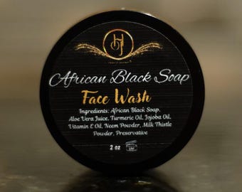 African Black Soap Face Wash, Clarifying Face Wash, Turmeric Oil Infused Face Wash