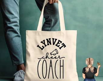 Personalized Cheer Coach Canvas tote 62