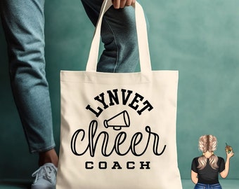 Personalized Cheer Coach Canvas tote 005