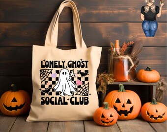Lonely Ghost Social Club Canvas Tote