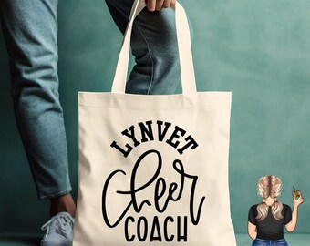 Personalized Cheer Coach Canvas tote 246