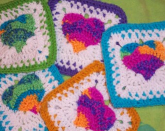 Fox's hart van een hippie 7 x 7 haakpatroon