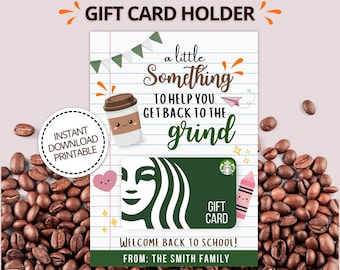 Coffee Gift Card Holder, First Day of School Teacher Gift, Back to School Teacher gift, Coffee Gift Card, Printable, #1006