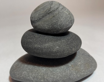 Gray & Black Beach Stone Cairn