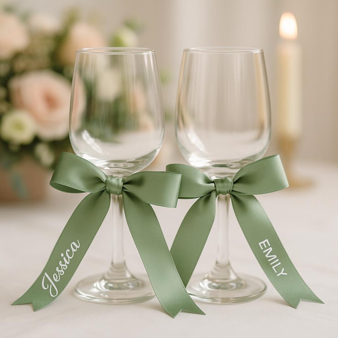 Personalised Satin Ribbon Bows, Place Name Ribbons,bridal Party Gifts ...