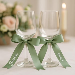 Personalised Satin Ribbon Bows, Place Name Ribbons,Bridal Party Gifts Ribbons,Name Tags for Wedding. Guest Place Tags,Hen Party Tags
