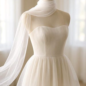 Large Double layered Organza wrap shawl,ivory shrug, wedding scarf, Ivory scarf ,bridal organza , minimalist style, bridesmaids wrap, prom