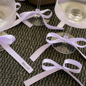 Personalised Ribbon Ties for Glasses or Name Place Settings