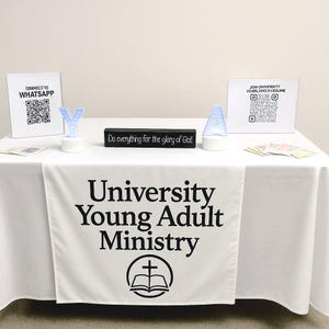 Custom Brand Logo Table Runner for Pop Up Shop Display, Personalized Tablecloth Runners Logo for Tradeshow Business Vendor Display Show