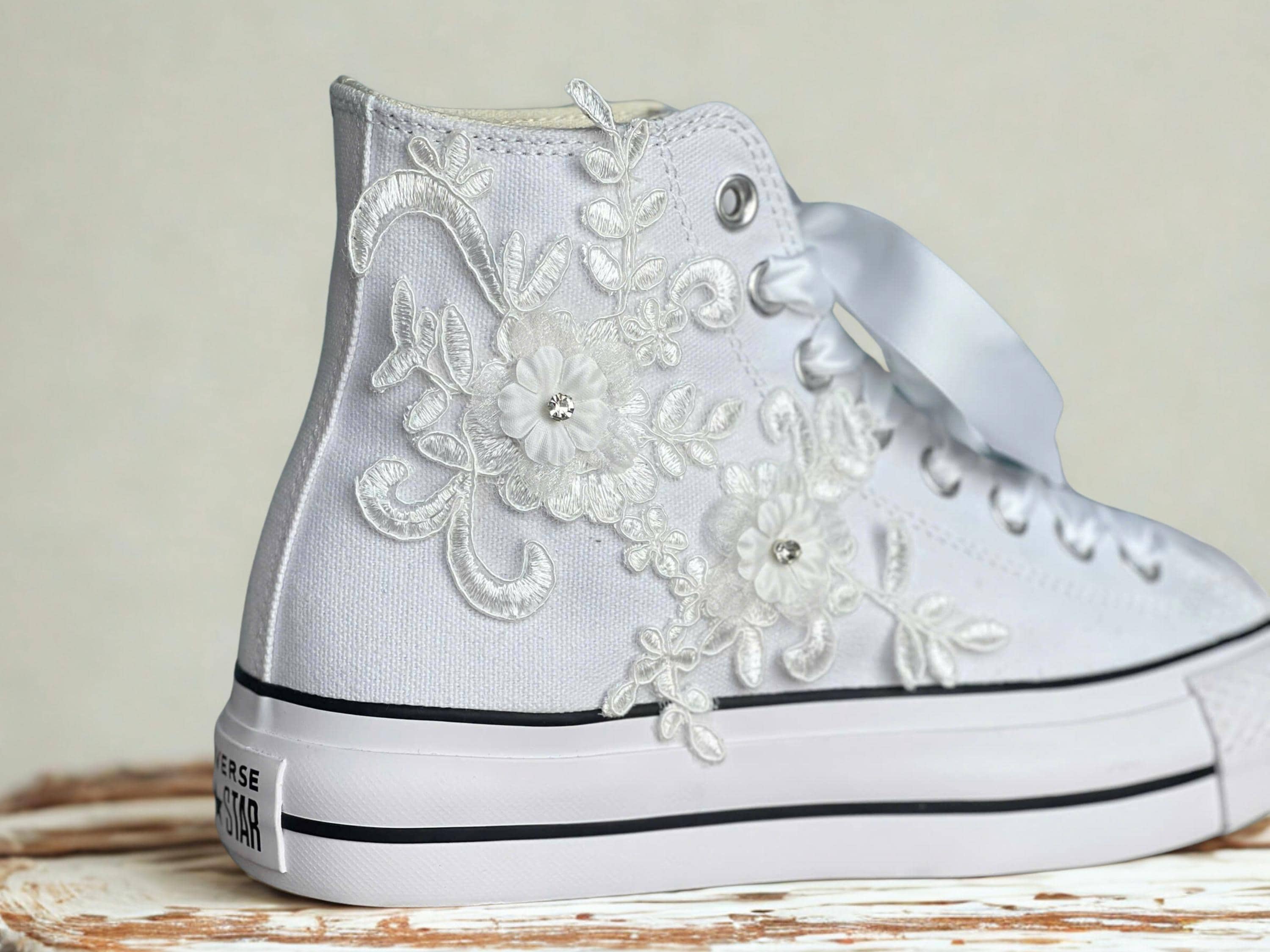 Prima Comunione Converse Bianche In Pizzo Converse Bambina Scarpe