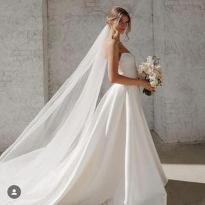 Sheer Drop Bridal Veil with Waist length blusher - Please read item description