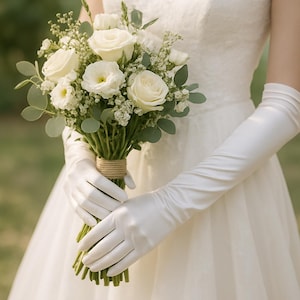 Bridal Gloves Tulle Sleeves Bridal Sleeves White Tulle bride sleeve gloves extra long arm cover Sleeves Bridal Wedding Gloves Sleeves