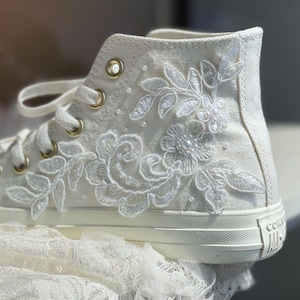 Wedding Converse with Personalized laces Bridal Converse/Converse Marriage /Hochzeitsschuhe Converse /Wedding Converse Ivory LL