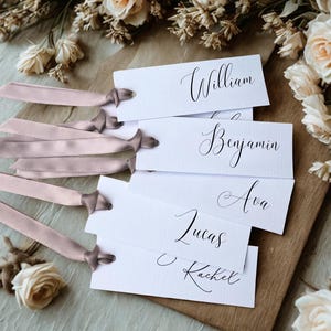 Paquete de tarjetas de menú de boda con configuración de lugar, plantilla digital, configuración de mesa minimalista, tarjeta de ubicación de nombre de boda para mesa editable