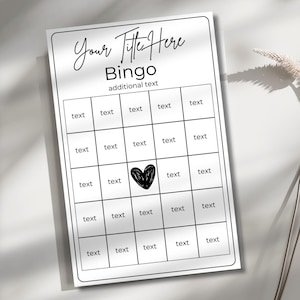 Leere Bingo Karte | Bearbeitbare Bingo-Vorlage | Kundenspezifische Bingo Karte| Druckbare Bingo Karte | Leeres Bingo druckbar | Neutrale Bingo Karte | Leinwand