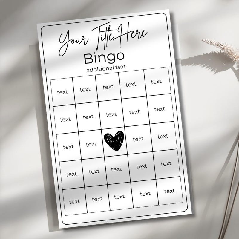 Lege Bingo Kaart Etsy Nederland