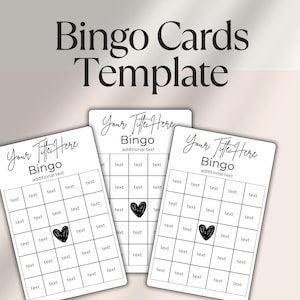 Blank Bingo Card| Editable Bingo Template| Custome Bingo Card| Printable Bingo card| Blank Bingo printable| Neutral Bingo Card| Canva