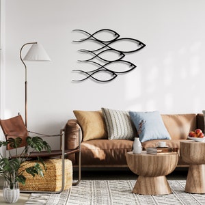 Fish Metal Wall Art, Modern Wall Decor, Housewarming Gifts, Living Room Wall Art, Wall Hangings, Wall Decor For Home, Above Bed Decor