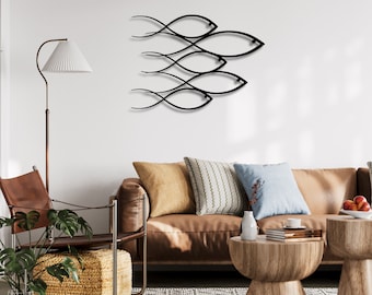 Fish Metal Wall Art, Modern Wall Decor, Housewarming Gifts, Living Room Wall Art, Wall Hangings, Wall Decor For Home, Above Bed Decor
