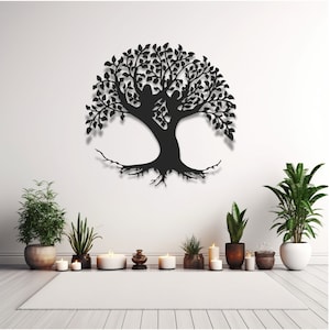 Tree of Life Decoration, Metal Family Tree Decor, Metal Wall Art,Metal Wall Decoration, Family Tree Sign, Office Decor, Bedroom Wall Decor