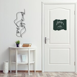 One Line Metal Decor, Love Line, Metal Wall Art,Metal Wall Hanging , Couple Wall Art, Woman Line Art, Kiss Sign,Two Face Minimalist Wall Art
