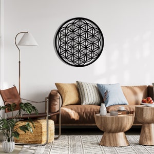Flower of Life Metal Wall Art , Bedroom Wall Decor, Livingroom Wall Art, Lotus Wall Art , Above Couch Deco, Flower Wall Decor, Gift for her