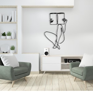 Minimalist Line Art Metal Wall Decor - Geometric Home Hangings & Stylish Art for Modern Living Spaces, Housewarming Gift, Gift For Home