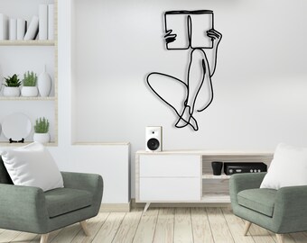 Minimalist Line Art Metal Wall Decor - Geometric Home Hangings & Stylish Art for Modern Living Spaces, Housewarming Gift, Gift For Home