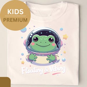 Organic Kids Shirt – Floating & Vibing  – Sustainable and High Quality – Family Friendly, Eco Conscious – (PREMIUM)