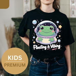 Organic Kids Shirt – Floating & Vibing  – Sustainable and High Quality – Family Friendly, Eco Conscious – (PREMIUM)