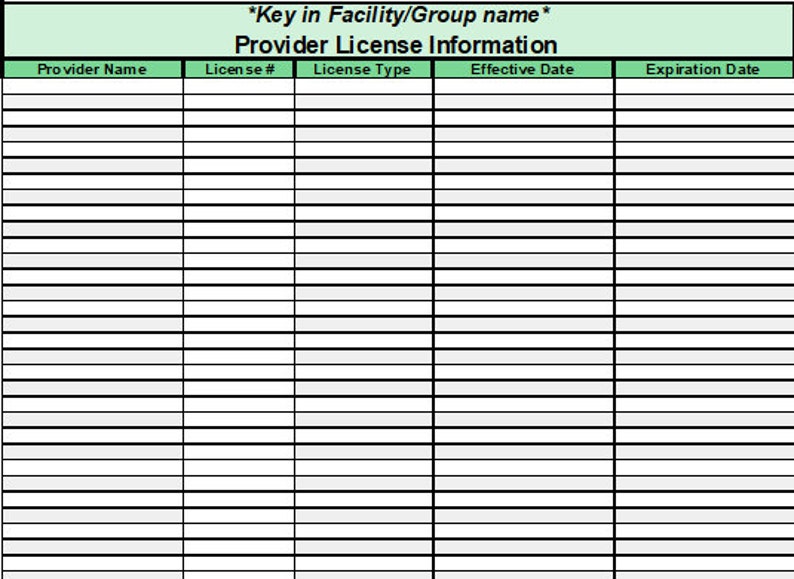 Credentialing/provider Enrollment Spreadsheet Package - Etsy