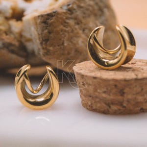 Crescent Ear Plugs: Modern Stainless Steel Saddle Gauges