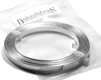 Beadthoven 5 Rolls 3mm Flat Aluminum Wire 18 Gauge Plain Craft Metal Bezel Wire for Jewelry DIY Craft Making 6.5 Feet/Roll Beadthoven 5 Rolls 3mm Flat Aluminum Wire 18 Gauge Plain Craft Metal Bezel Wire for Jewelry DIY Craft Making 6.5 Feet/Roll