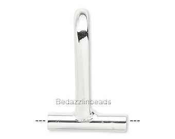 Silver Plated Horizontal Brooch Converter for Changing Pins To Pendants for Necklace