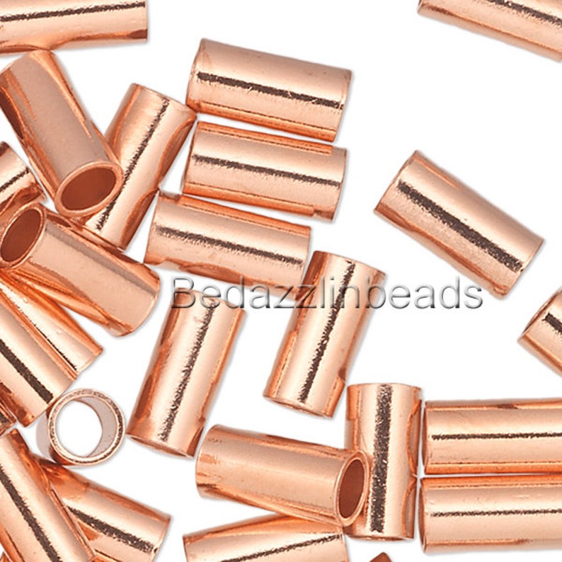 40 Pure Copper 6mm X 3mm Crimp Tube Beads Findings for Ending Etsy