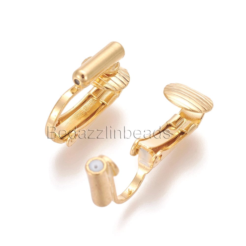 50 Convertitori Per Orecchini A Clip - Acciaio Inox Dorato | Per Orecchie Non Forate | Fai Da Te Gioielli - Foto 2