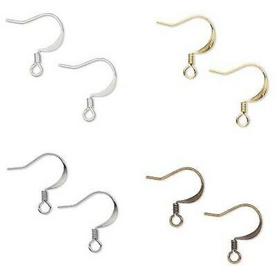 copper plated flat fish hook ear wire wholesale 20mm Fishhook Earwire with Ball, 10 pieces style ear wires from Bead Landing are an essential starting piece as you add your own unique style to your handmade accessory creations Cousin DIY Gold Fishhook Ear