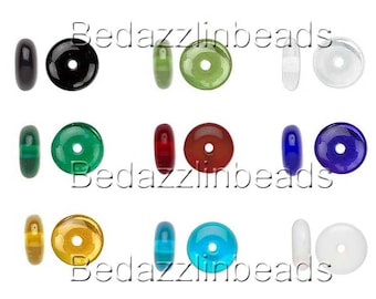 20 Flat 6mm Round Czech Glass Rondelle Spacer Disc Beads Assorted Colors Available