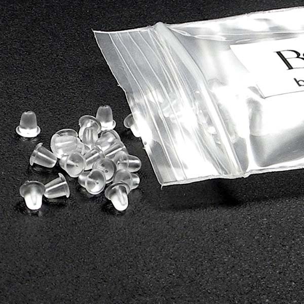 100 Clear Hypoallergenic Soft Plastic Earring Backings for Post & Stud Earrings