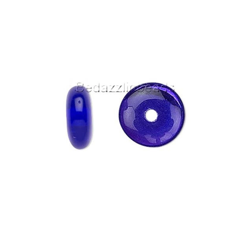 30 Flat 4mm Round Czech Glass Rondelle Spacer Disc Beads Assorted Colors Available Cobalt Blue