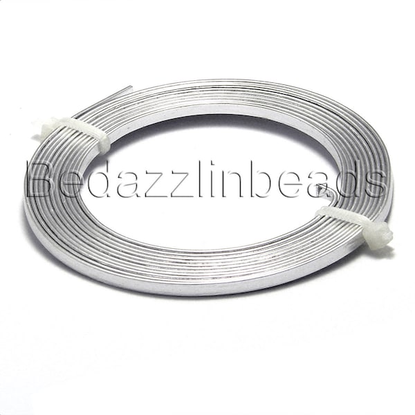 6 Feet 3mm Wide x 1mm Thick Flat 18 Gauge Silver Aluminum Wrapping Jewelry Craft Wire