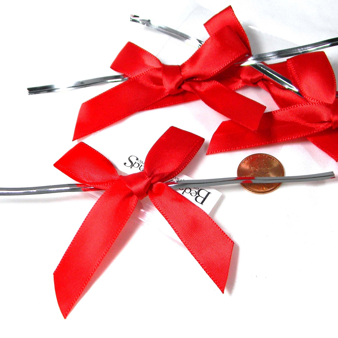 10-little-3-inch-bright-red-soft-satin-small-christmas-ribbon-etsy