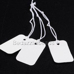 100pcs Price Tag With String Attached White Marking Tag Gift Tag